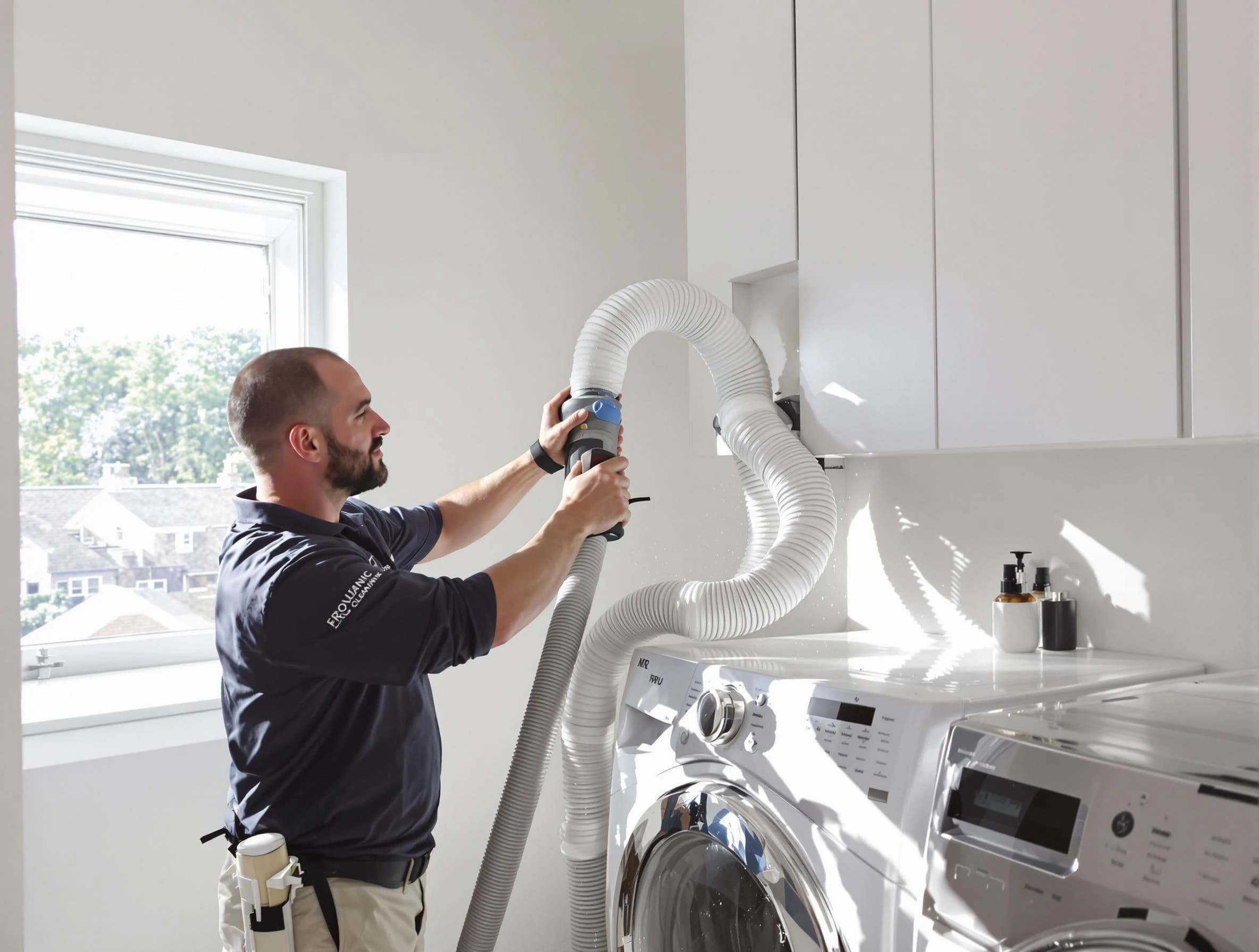Certified Fultondale Dryer Vent Cleaning technician performing dryer vent cleaning in Fultondale