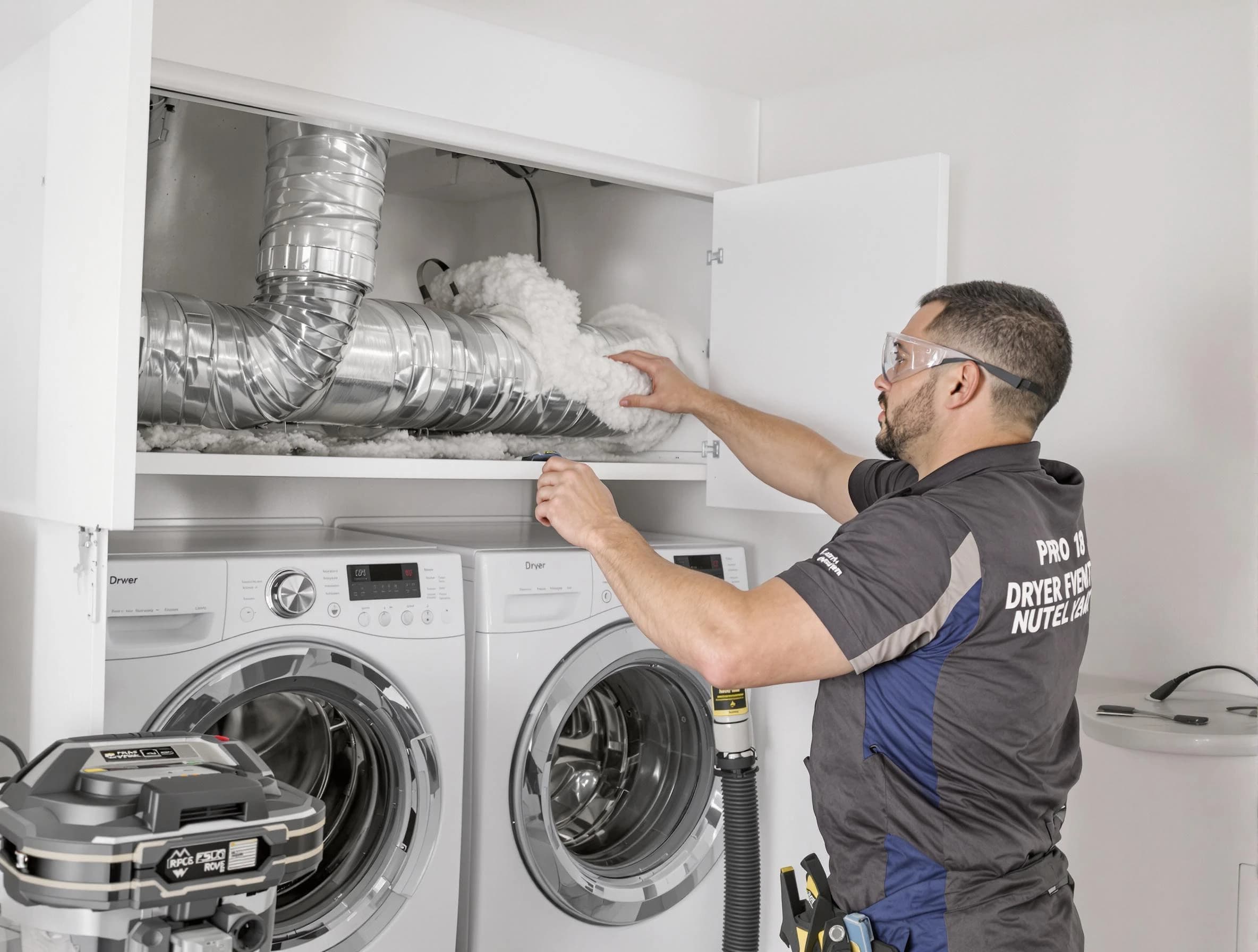 Fultondale Dryer Vent Cleaning certified technician performing specialized gas dryer vent cleaning in Fultondale