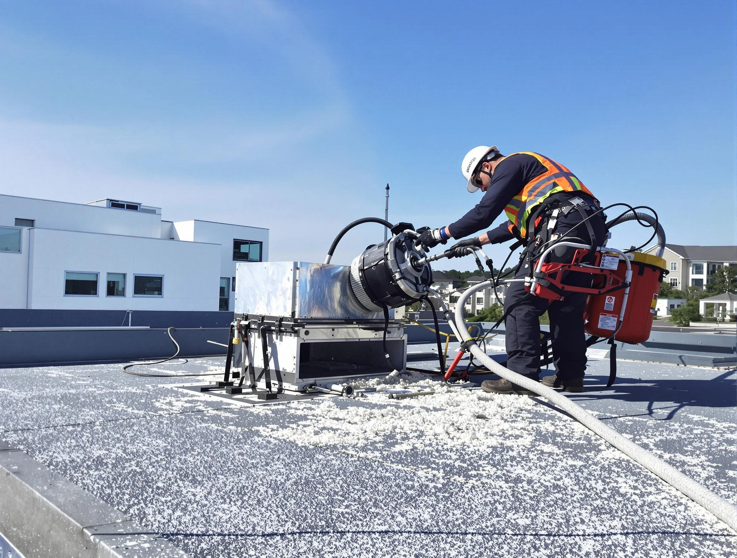 Cleaning Dryer Vent On Roof in Fultondale